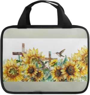 Cross Floral Pattern Bible Cover - Polyester Bible Cover Case for Women - Bible Carrier Small Bible Cover with Handle