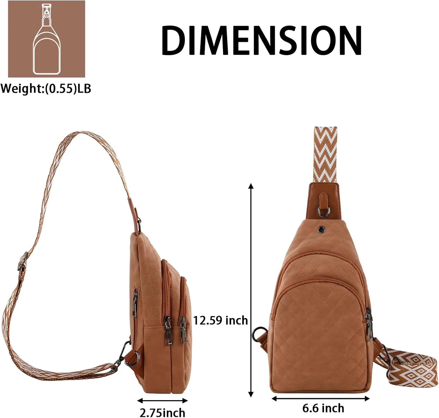 Crossbody Bag for Women Leather Small Sling Bag Fanny Pack Chest Bag for Travel Chest Pack Gifts