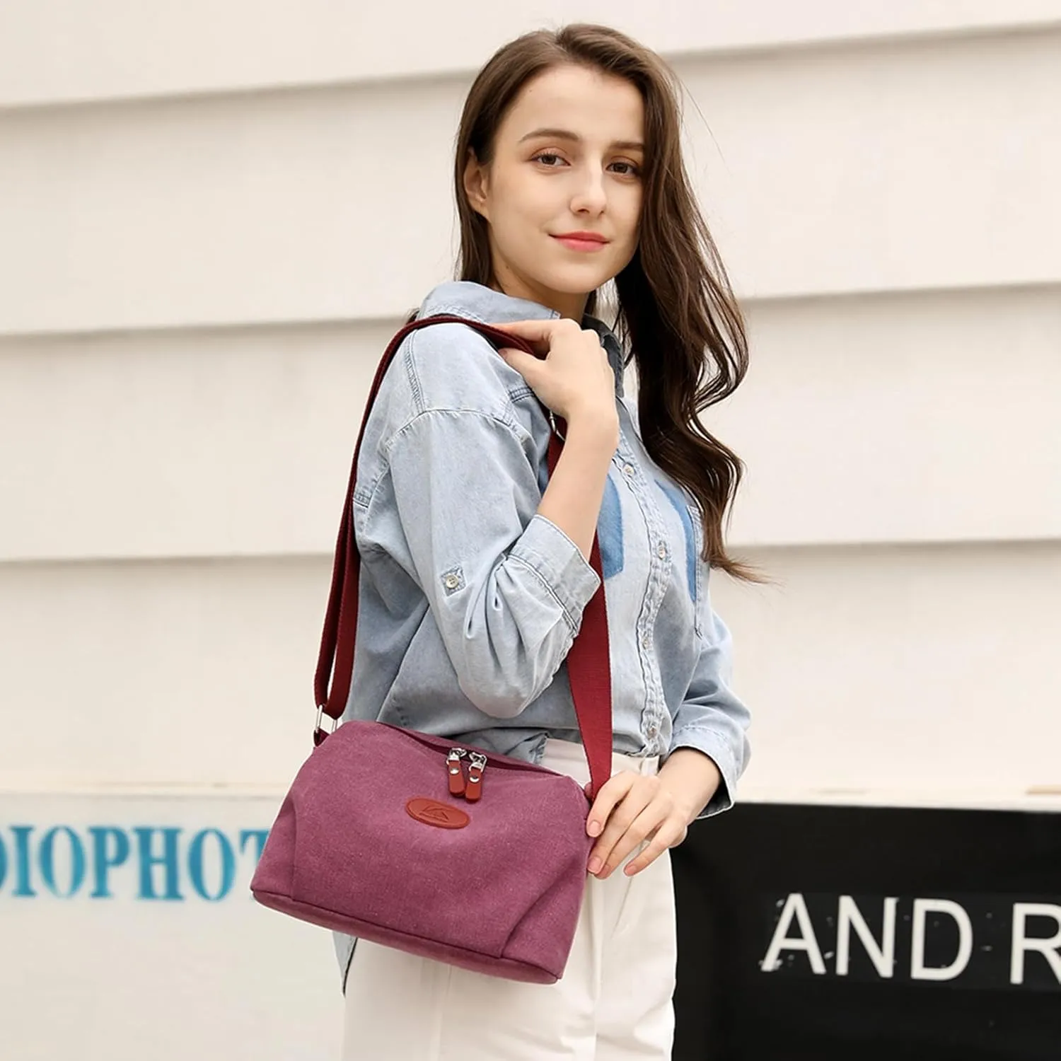 Crossbody Bag for Women Small Canvas Lightweight Casual Purses for Travel Daily
