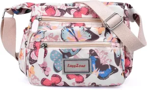 Crossbody Bag for Women Waterproof Nylon Shoulder Handbags Multi Pocket Casual Messenger Bag Floral Travel Purse