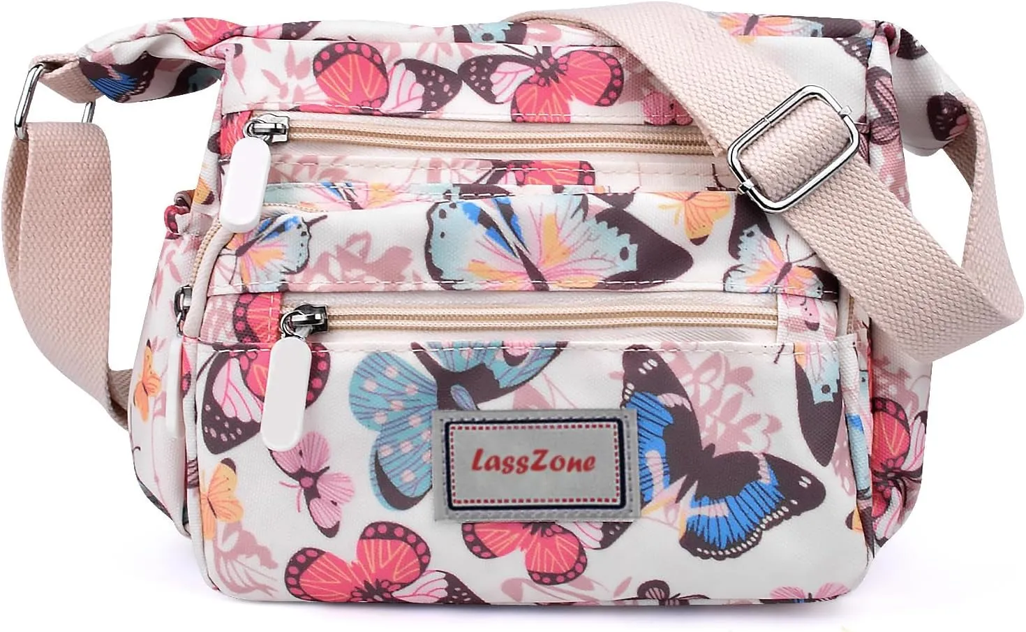 Crossbody Bag for Women Waterproof Nylon Shoulder Handbags Multi Pocket Casual Messenger Bag Floral Travel Purse