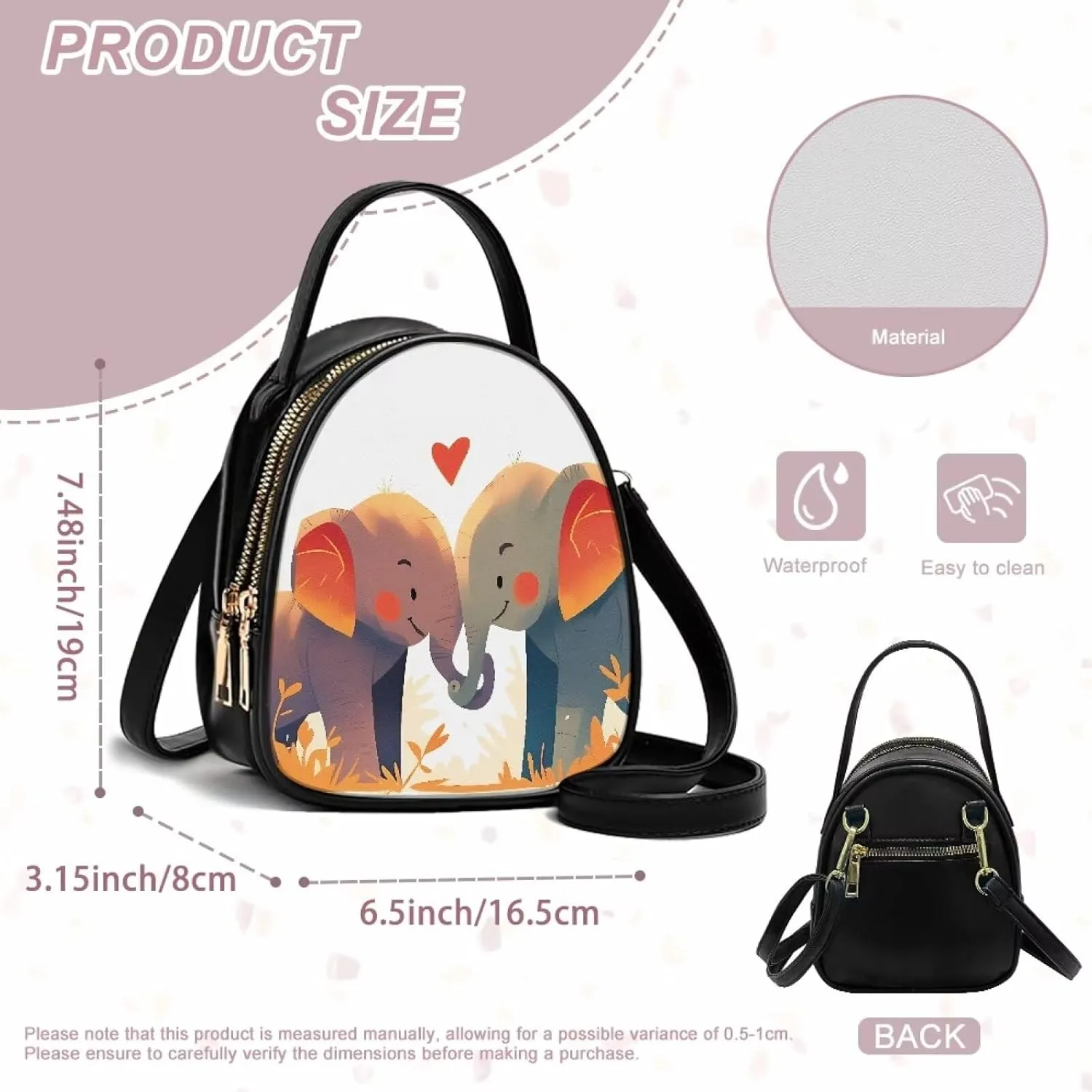 Crossbody Bag Phone Purse Handbag for Women, Dog Couple Print Shoulder Travel Purse, Animals Sling Bag PU Leather