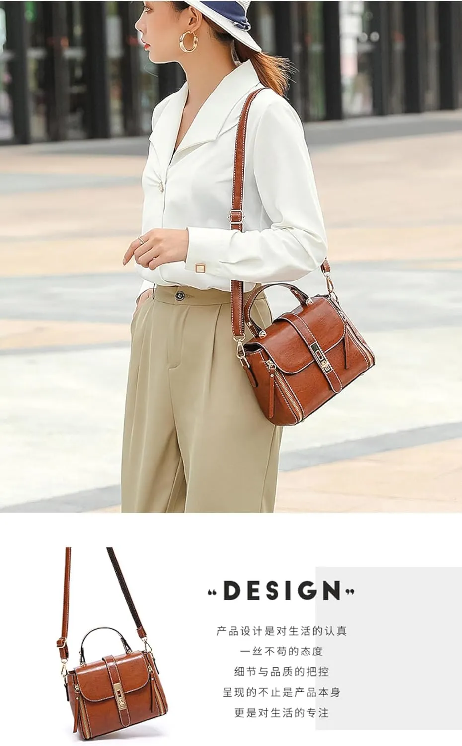Crossbody Bag, Women's Handbag, Shoulder Bag, Oily Wax Leather Women's Bag