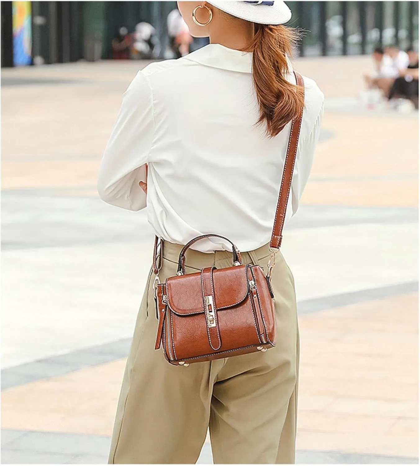Crossbody Bag, Women's Handbag, Shoulder Bag, Oily Wax Leather Women's Bag