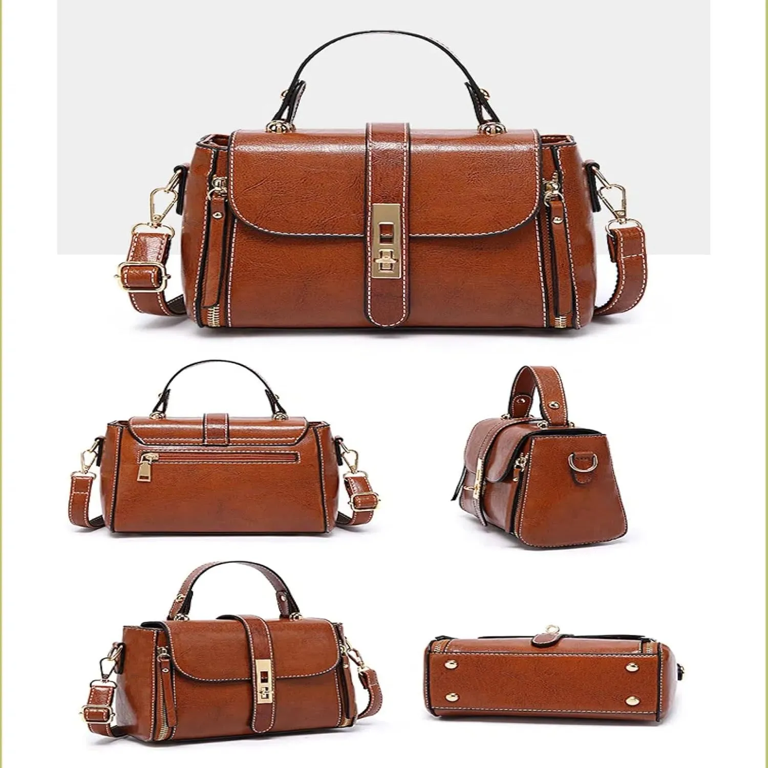 Crossbody Bag, Women's Handbag, Shoulder Bag, Oily Wax Leather Women's Bag