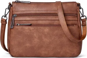 Crossbody Bags for Women Crossbody Purses Vegan Leather Shoulder Bag Women's Cross body Handbags Adjustable Strap Brown