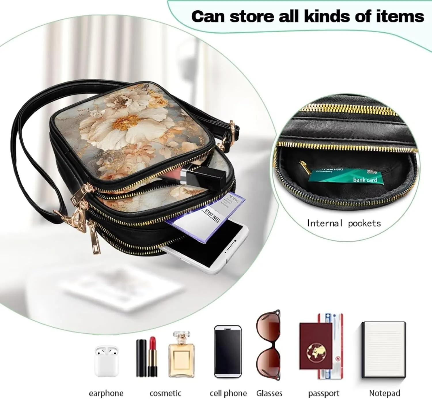 Crossbody Bags for Women Small Size Travel Leather Shoulder Purses Mini Satchel Bag