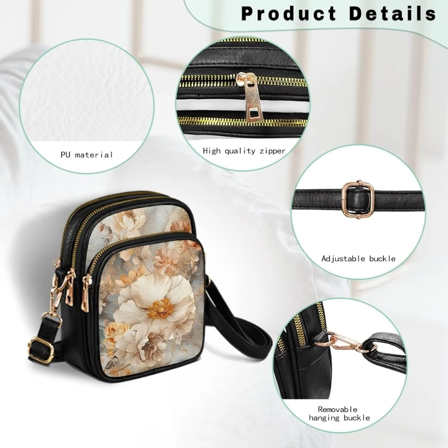 Crossbody Bags for Women Small Size Travel Leather Shoulder Purses Mini Satchel Bag