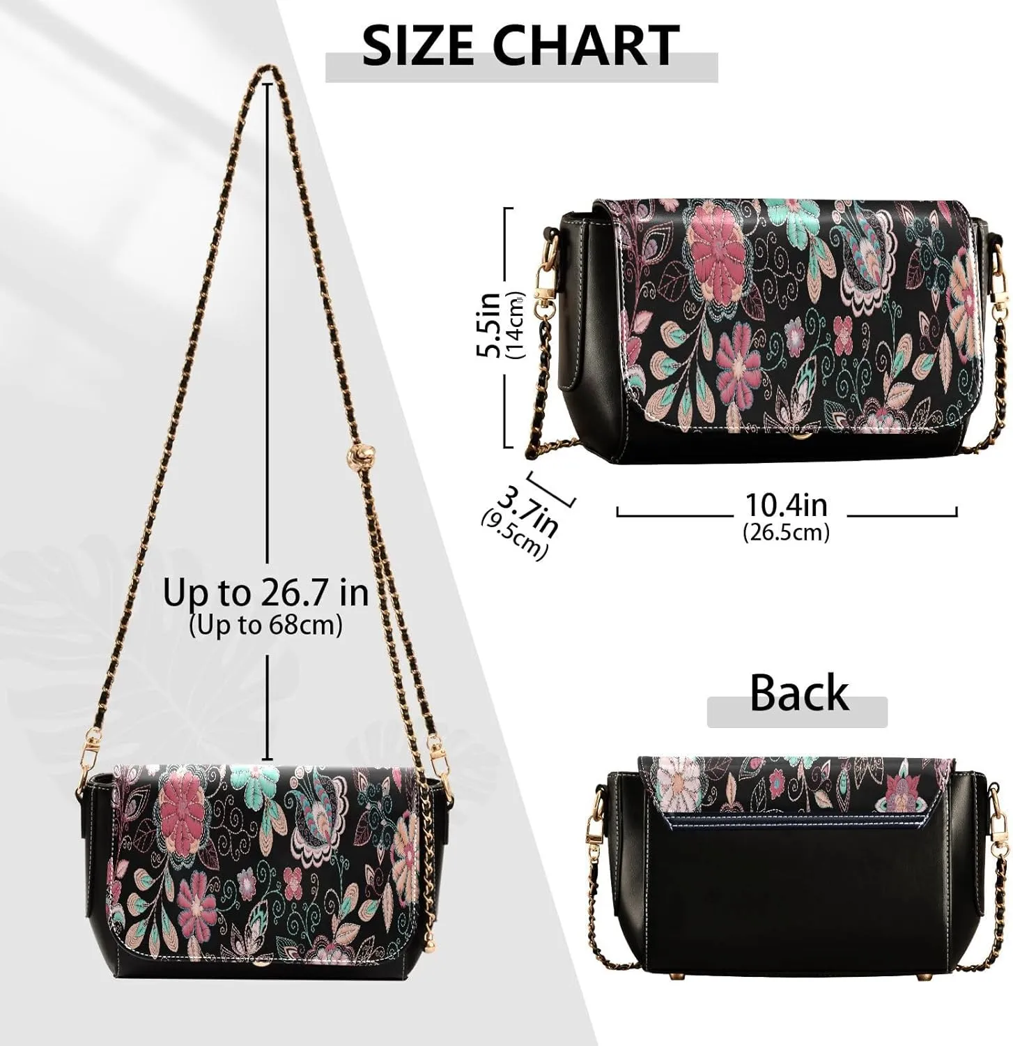 Crossbody Bags for Women Trendy Women's Black Shoulder Bag Small PU Leather Flap Cross Body Bag Handbags