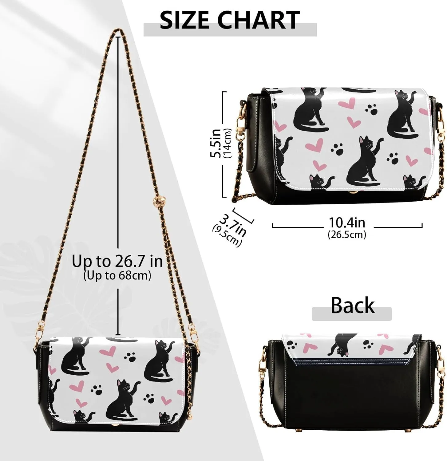 Crossbody Bags for Women Trendy Women's Black Shoulder Bag Small PU Leather Flap Cross Body Bag Handbags