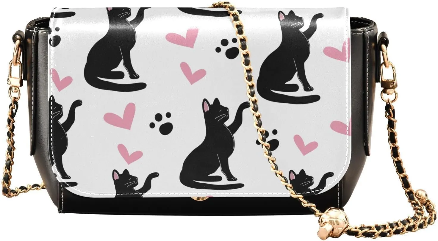 Crossbody Bags for Women Trendy Women's Black Shoulder Bag Small PU Leather Flap Cross Body Bag Handbags