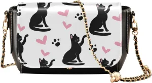 Crossbody Bags for Women Trendy Women's Black Shoulder Bag Small PU Leather Flap Cross Body Bag Handbags