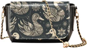 Crossbody Bags for Women Trendy Women's Black Shoulder Bag Small PU Leather Flap Cross Body Bag Handbags