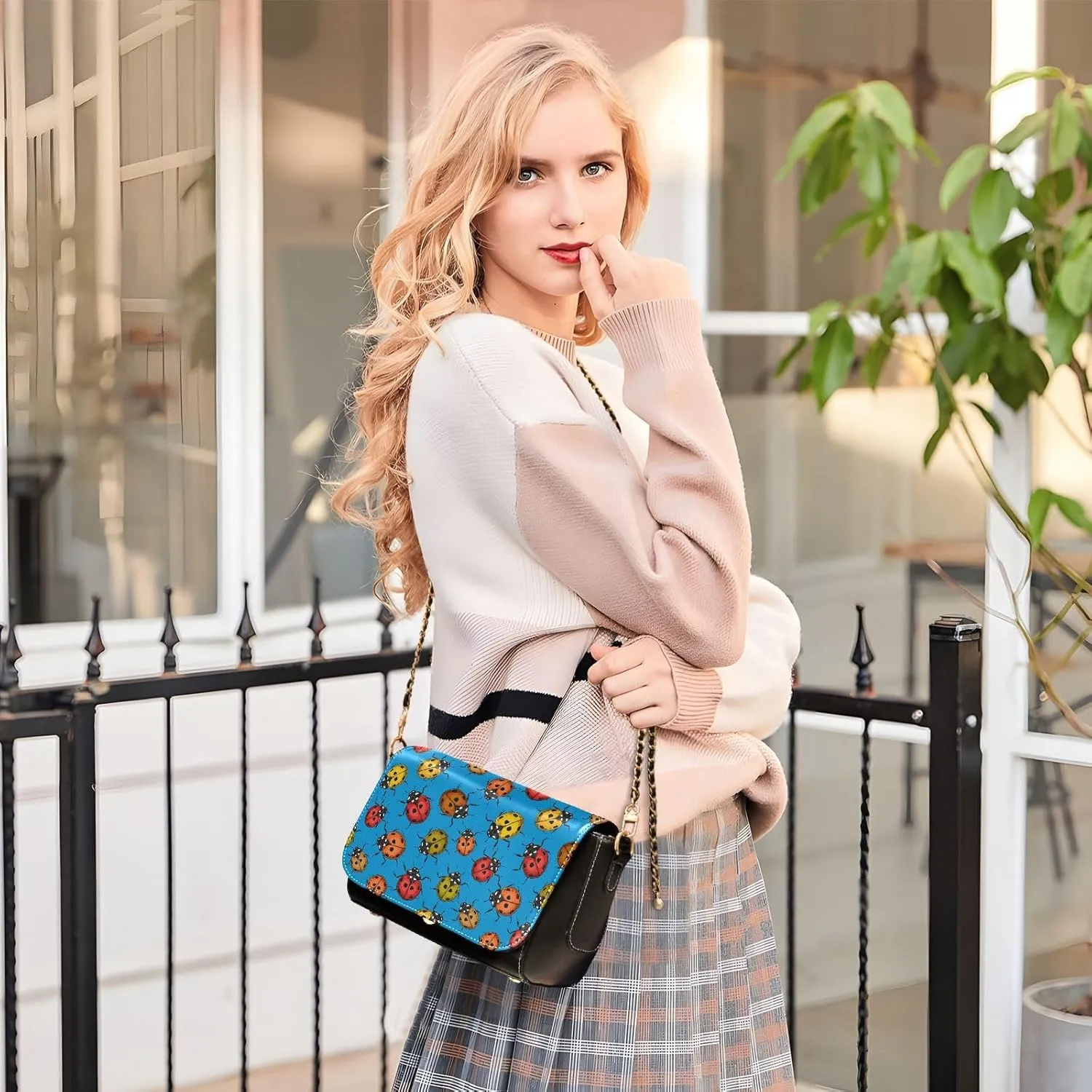 Crossbody Bags for Women Trendy Women's Black Shoulder Bag Small PU Leather Flap Cross Body Bag Handbags