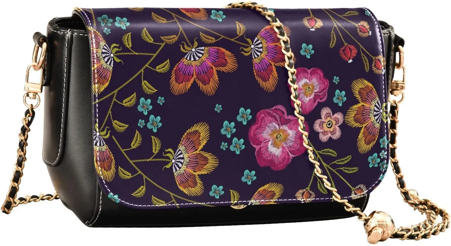 Crossbody Bags for Women Trendy Women's Black Shoulder Bag Small PU Leather Flap Cross Body Bag Handbags