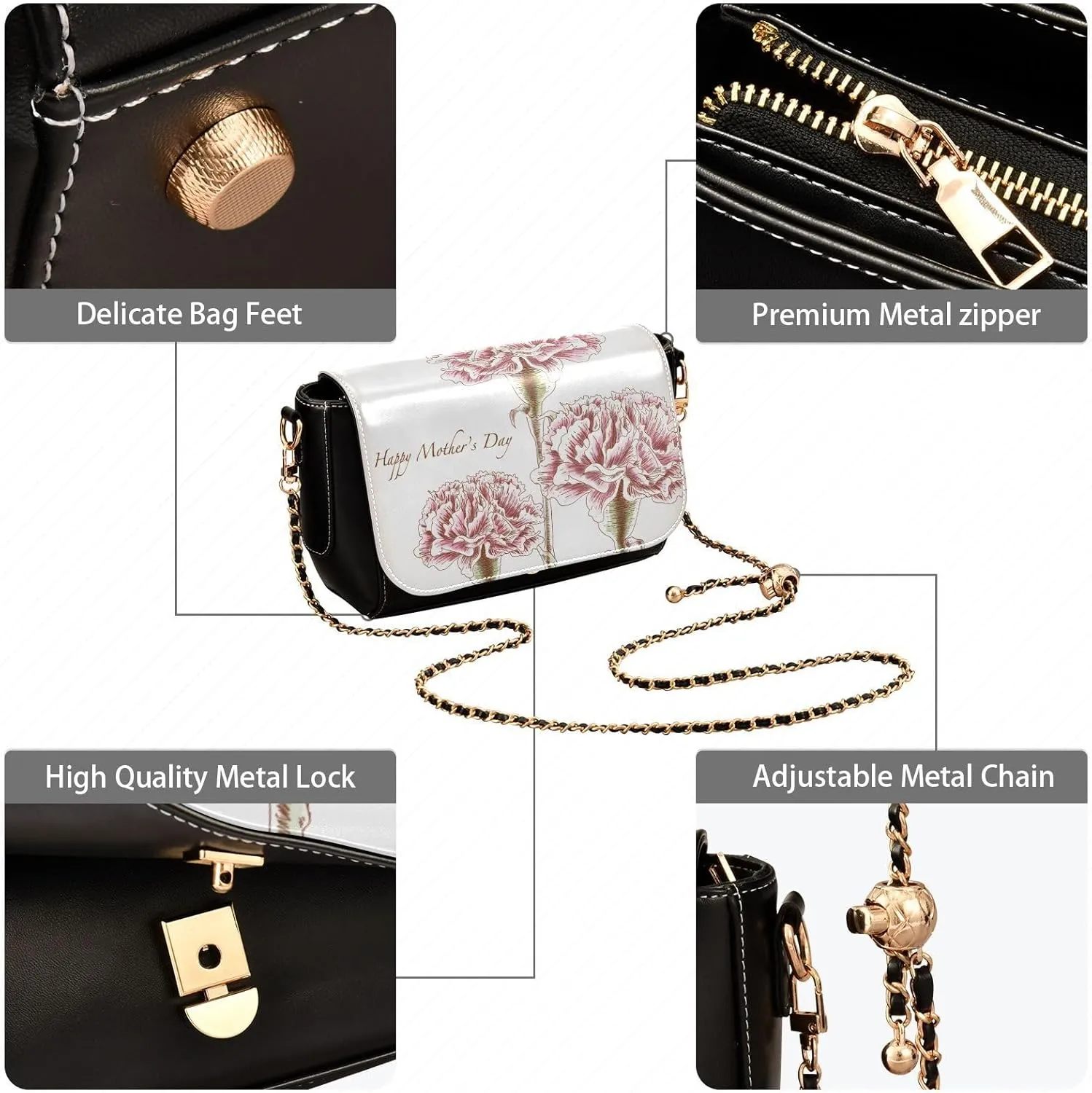 Crossbody Bags for Women Trendy Women's Black Shoulder Bag Small PU Leather Flap Cross Body Bag Handbags