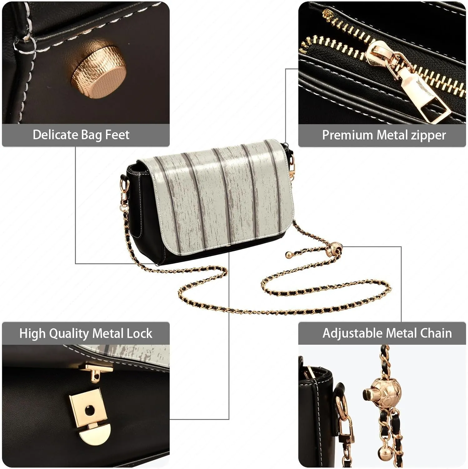 Crossbody Bags for Women Trendy Women's Black Shoulder Bag Small PU Leather Flap Cross Body Bag Handbags