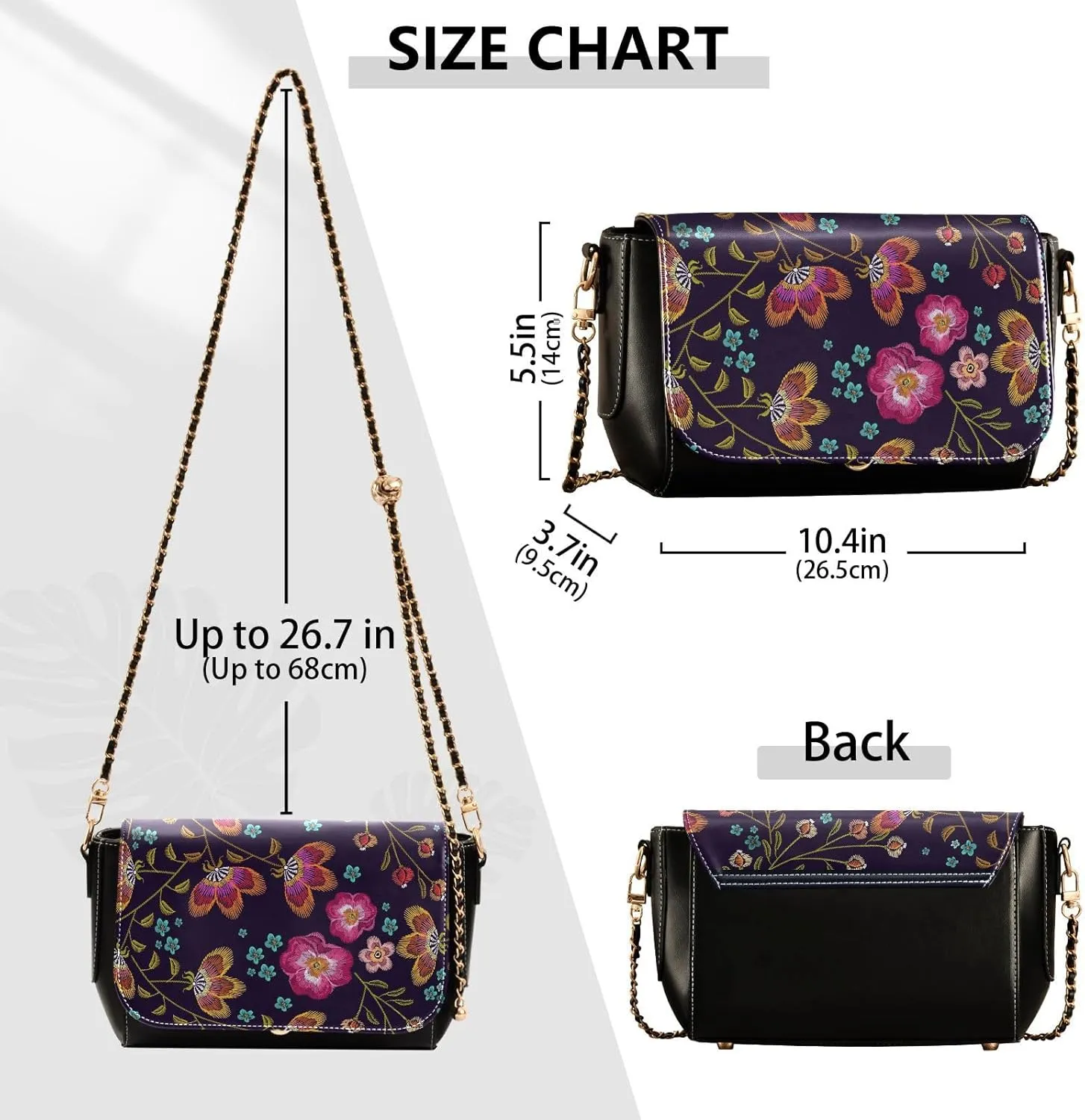 Crossbody Bags for Women Trendy Women's Black Shoulder Bag Small PU Leather Flap Cross Body Bag Handbags