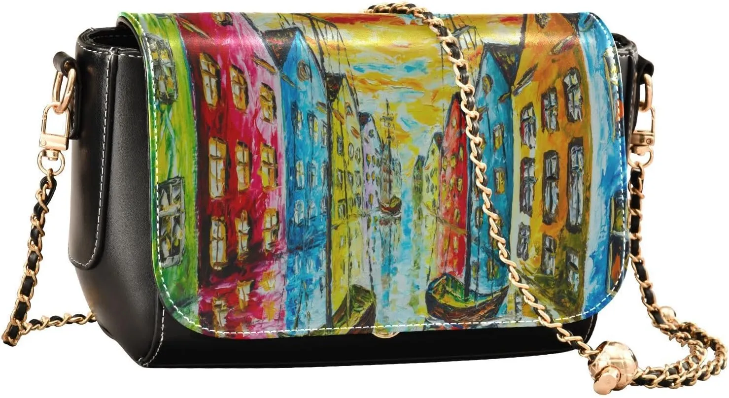 Crossbody Bags for Women Trendy Women's Black Shoulder Bag Small PU Leather Flap Cross Body Bag Handbags