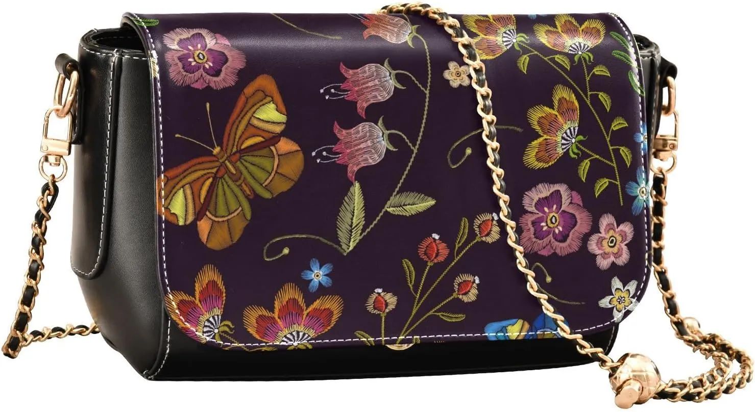 Crossbody Bags for Women Trendy Women's Black Shoulder Bag Small PU Leather Flap Cross Body Bag Handbags