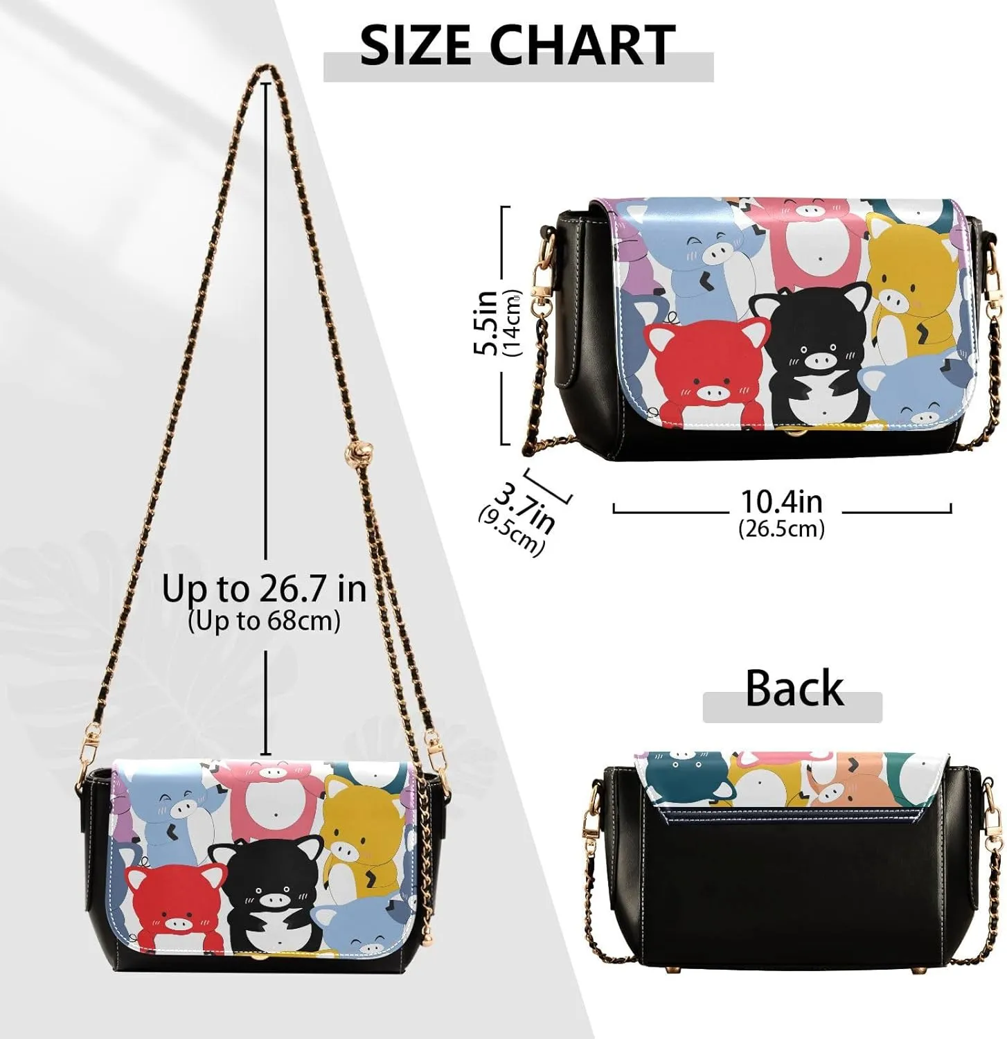 Crossbody Bags for Women Trendy Women's Black Shoulder Bag Small PU Leather Flap Cross Body Bag Handbags