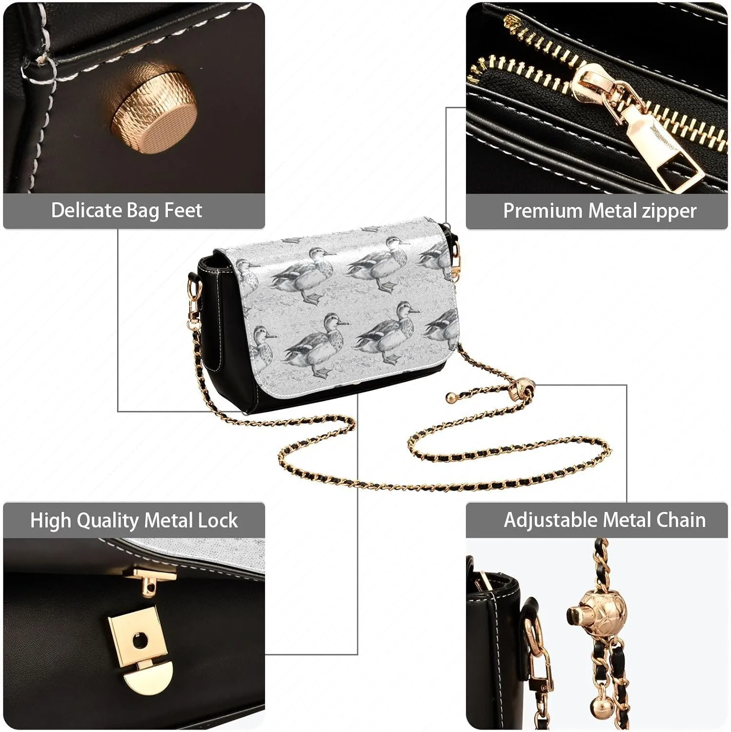 Crossbody Bags for Women Trendy Women's Black Shoulder Bag Small PU Leather Flap Cross Body Bag Handbags