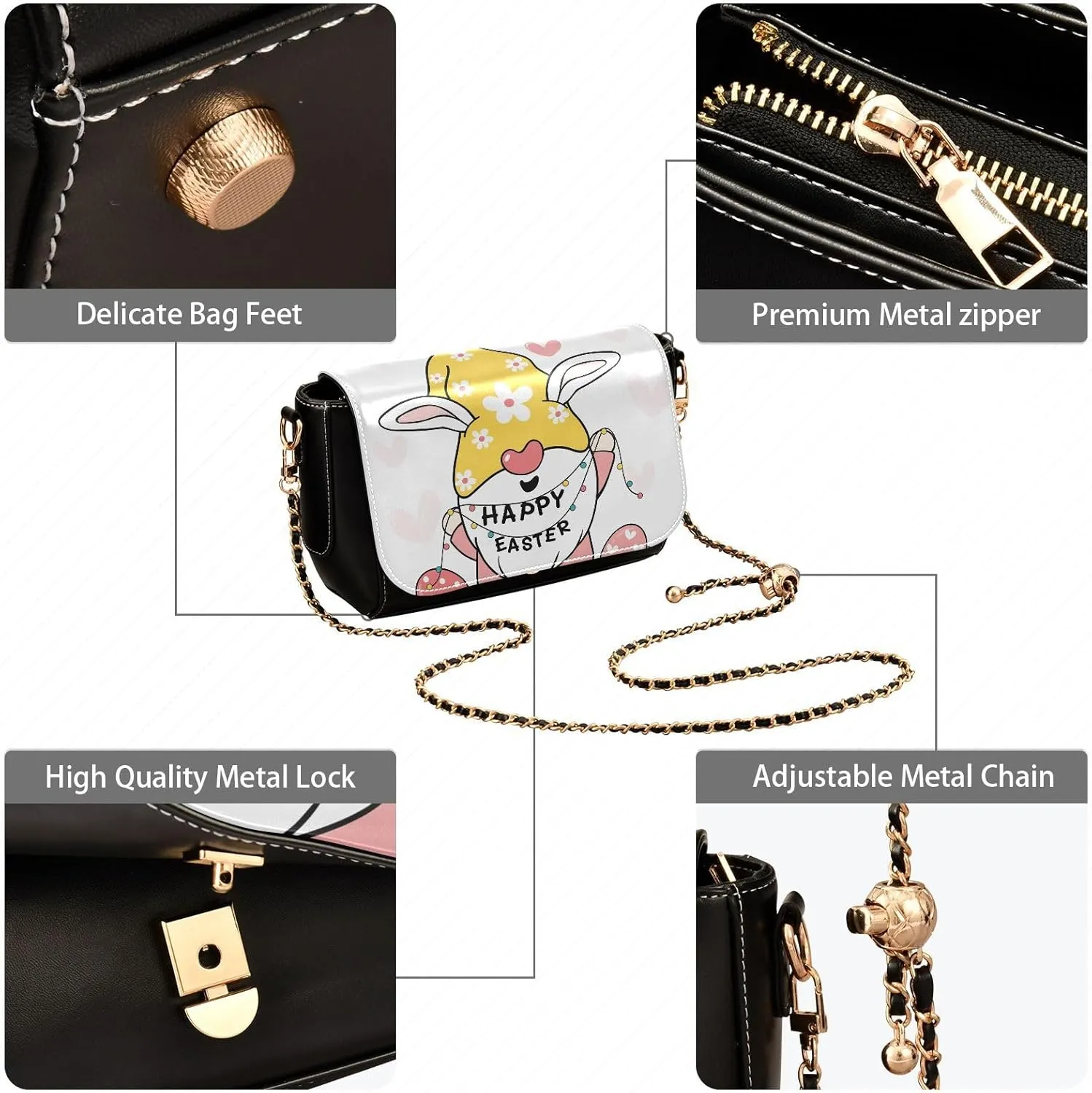 Crossbody Bags for Women Trendy Women's Black Shoulder Bag Small PU Leather Flap Cross Body Bag Handbags