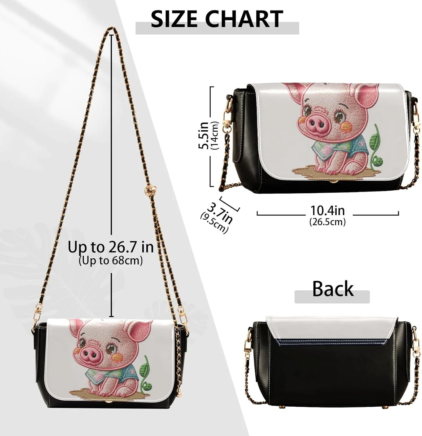 Crossbody Bags for Women Trendy Women's Black Shoulder Bag Small PU Leather Flap Cross Body Bag Handbags