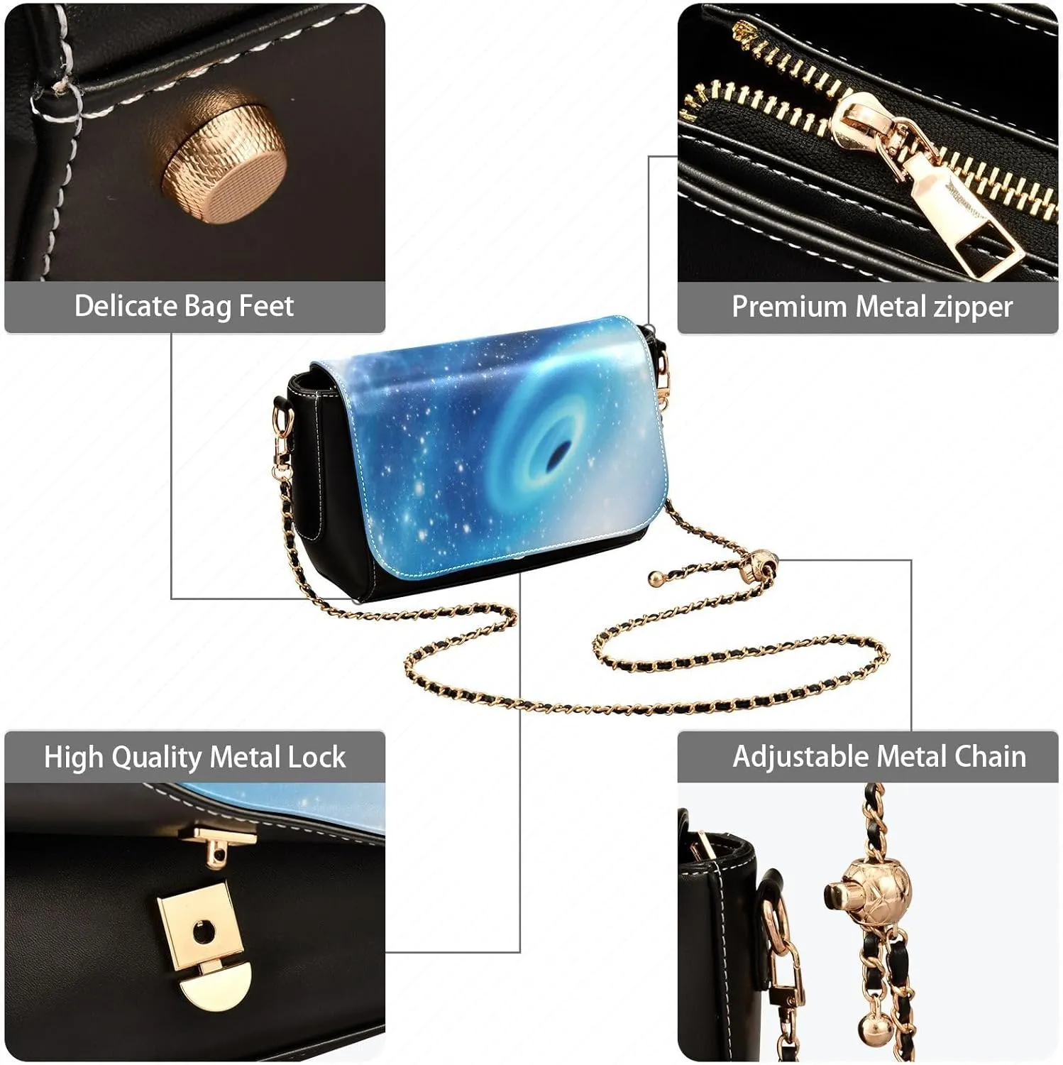 Crossbody Bags for Women Trendy Women's Black Shoulder Bag Small PU Leather Flap Cross Body Bag Handbags
