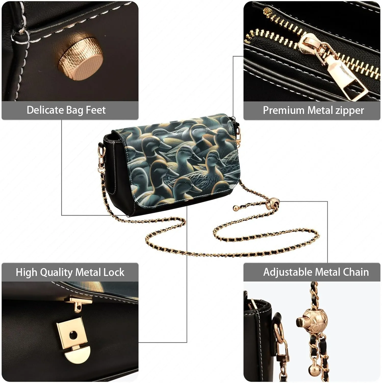 Crossbody Bags for Women Trendy Women's Black Shoulder Bag Small PU Leather Flap Cross Body Bag Handbags