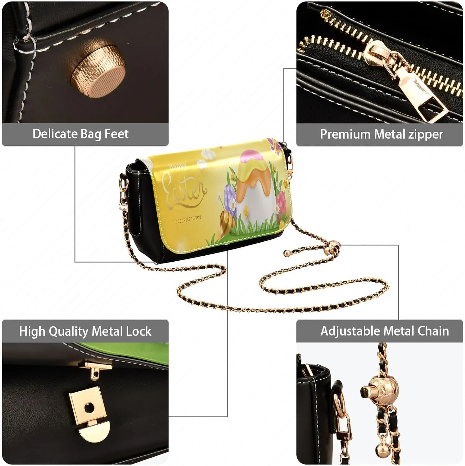 Crossbody Bags for Women Trendy Women's Black Shoulder Bag Small PU Leather Flap Cross Body Bag Handbags
