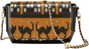 Crossbody Bags for Women Trendy Women's Black Shoulder Bag Small PU Leather Flap Cross Body Bag Handbags