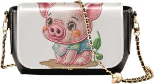 Crossbody Bags for Women Trendy Women's Black Shoulder Bag Small PU Leather Flap Cross Body Bag Handbags