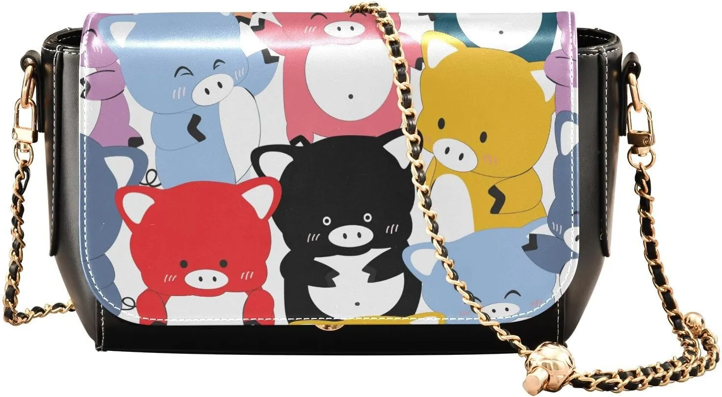 Crossbody Bags for Women Trendy Women's Black Shoulder Bag Small PU Leather Flap Cross Body Bag Handbags