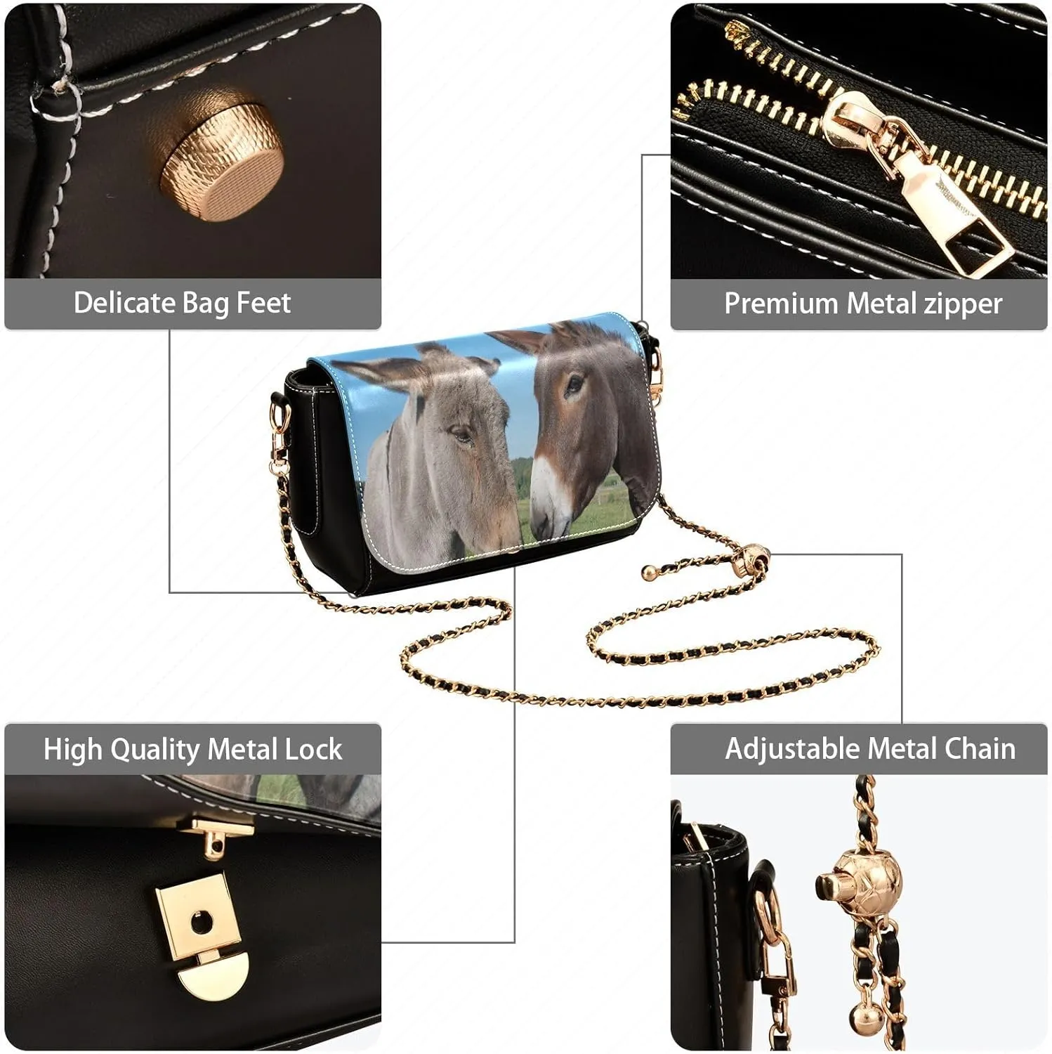 Crossbody Bags for Women Trendy Women's Black Shoulder Bag Small PU Leather Flap Cross Body Bag Handbags