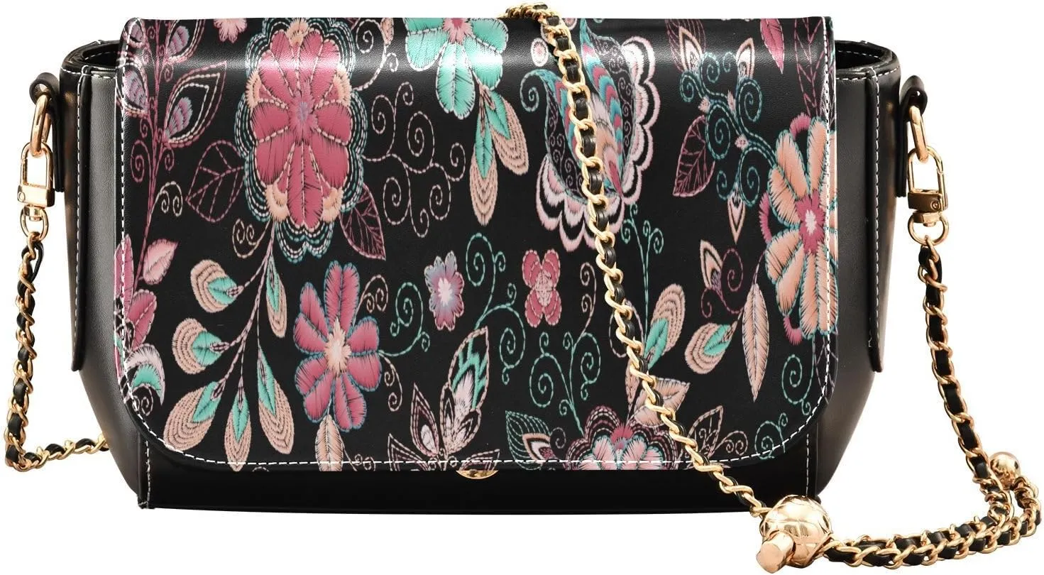 Crossbody Bags for Women Trendy Women's Black Shoulder Bag Small PU Leather Flap Cross Body Bag Handbags