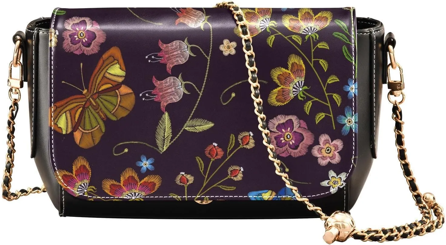 Crossbody Bags for Women Trendy Women's Black Shoulder Bag Small PU Leather Flap Cross Body Bag Handbags