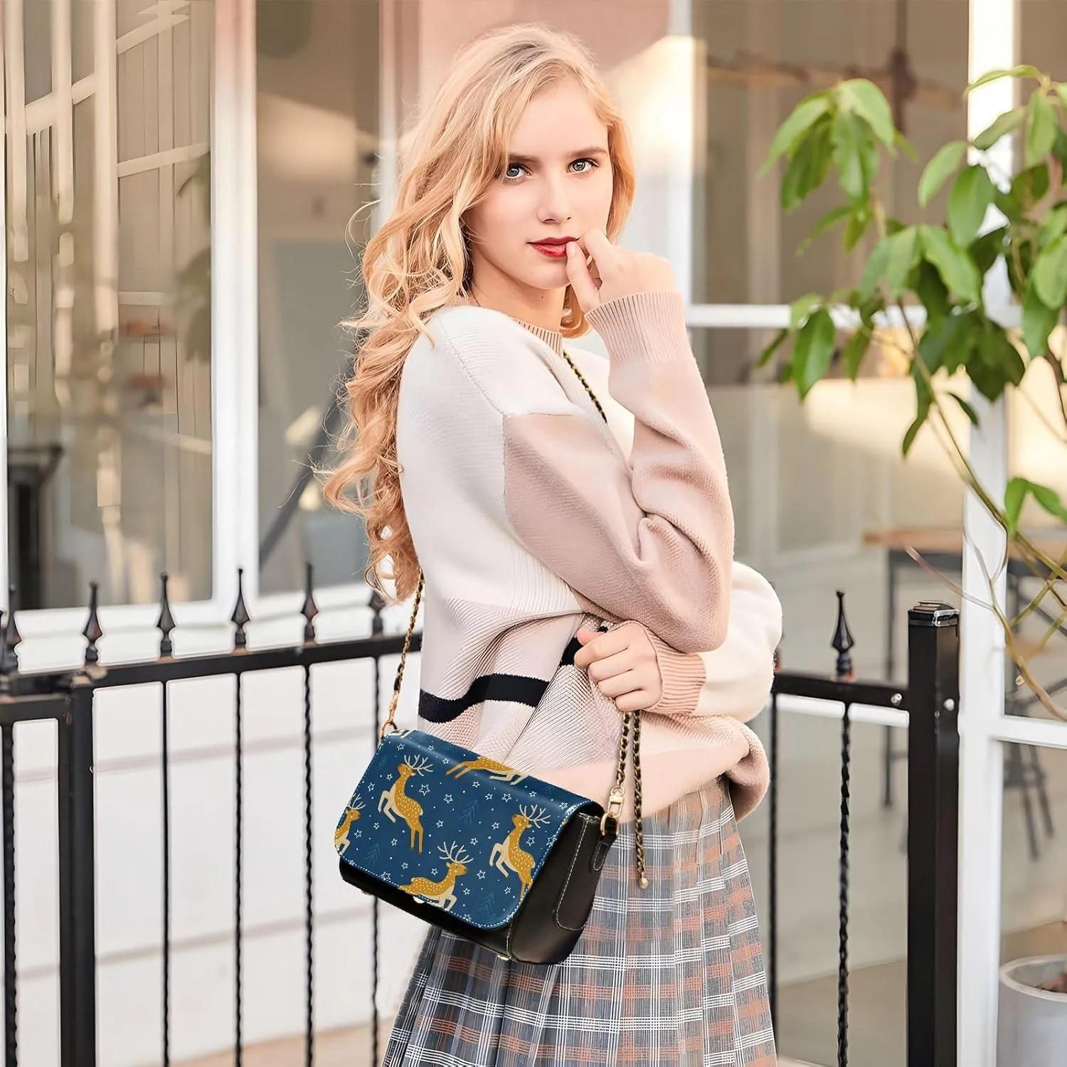 Crossbody Bags for Women Trendy Women's Black Shoulder Bag Small PU Leather Flap Cross Body Bag Handbags