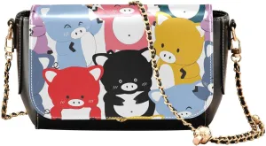 Crossbody Bags for Women Trendy Women's Black Shoulder Bag Small PU Leather Flap Cross Body Bag Handbags