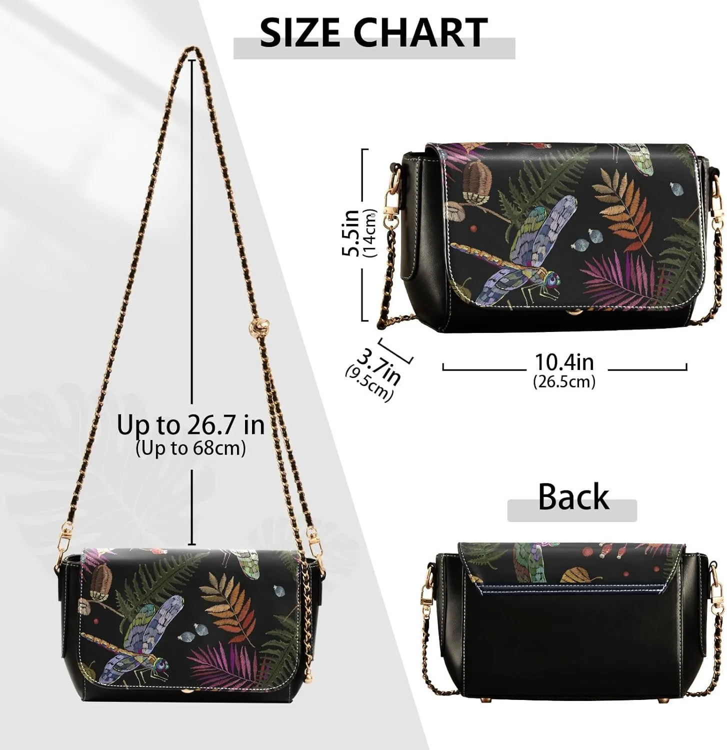 Crossbody Bags for Women Trendy Women's Black Shoulder Bag Small PU Leather Flap Cross Body Bag Handbags