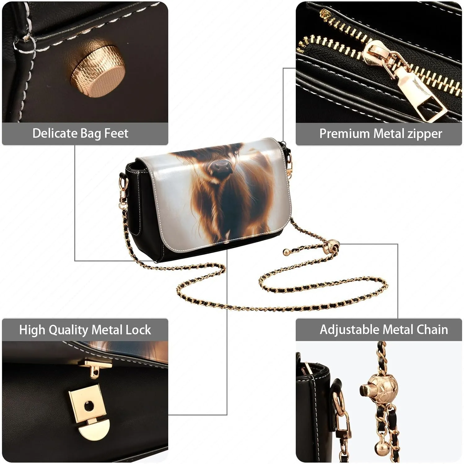 Crossbody Bags for Women Trendy Women's Black Shoulder Bag Small PU Leather Flap Cross Body Bag Handbags