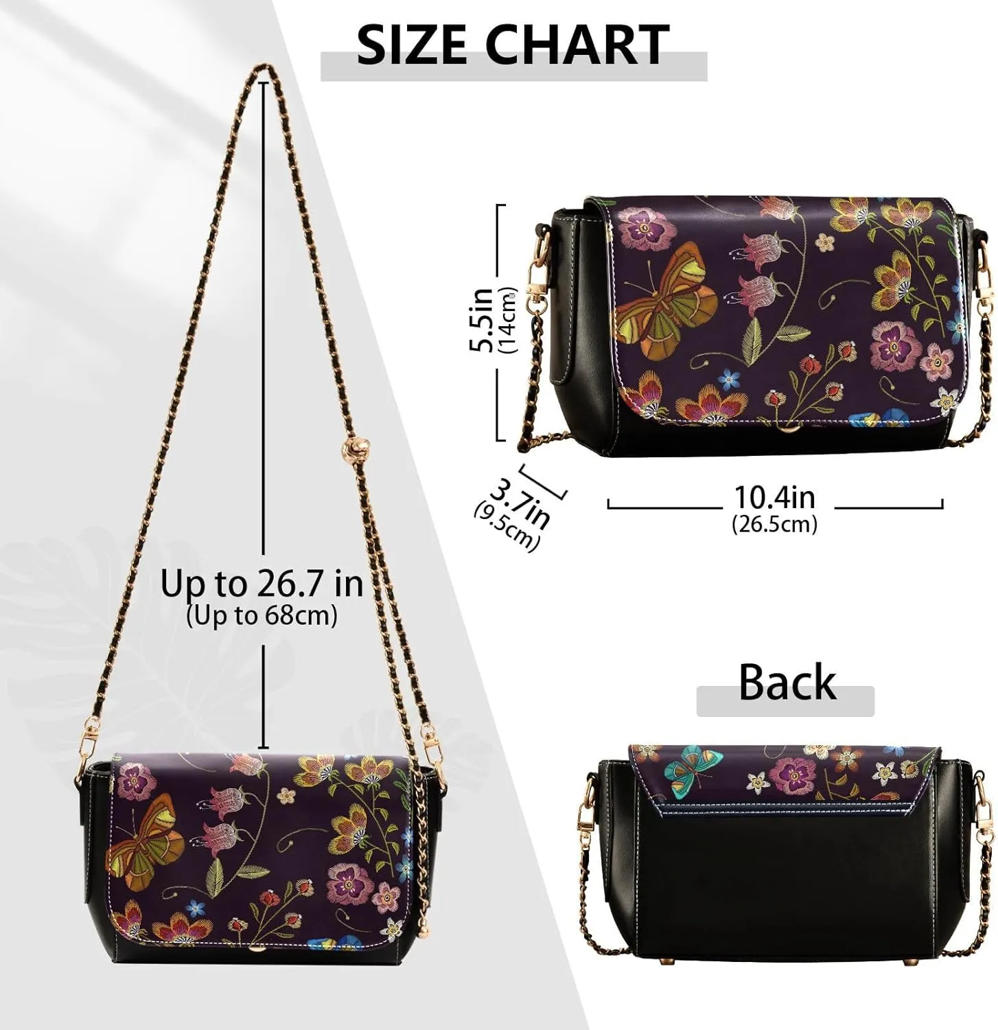 Crossbody Bags for Women Trendy Women's Black Shoulder Bag Small PU Leather Flap Cross Body Bag Handbags