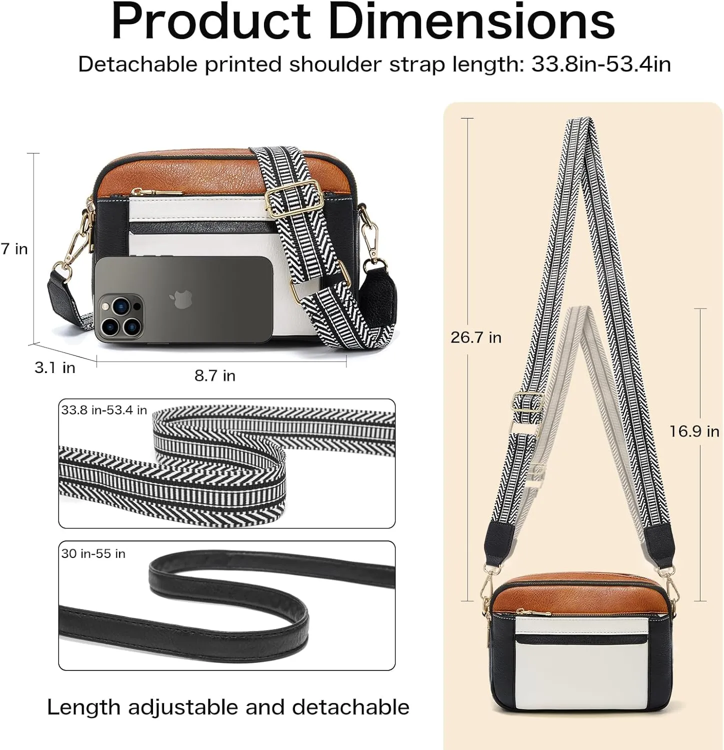 Crossbody Bags for Women, Vegan Leather Crossbody Purses for Women, Small Trendy Shoulder Handbags for Travel