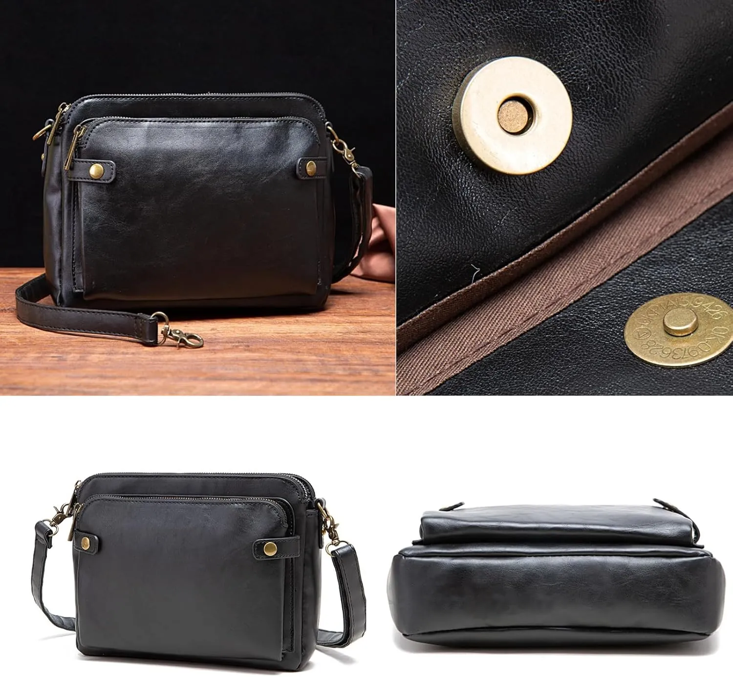 Crossbody Bags For Women with Adjustable Strap PU Leather Shoulder Bag Multiple Pockets Handbags Cross Body Purse