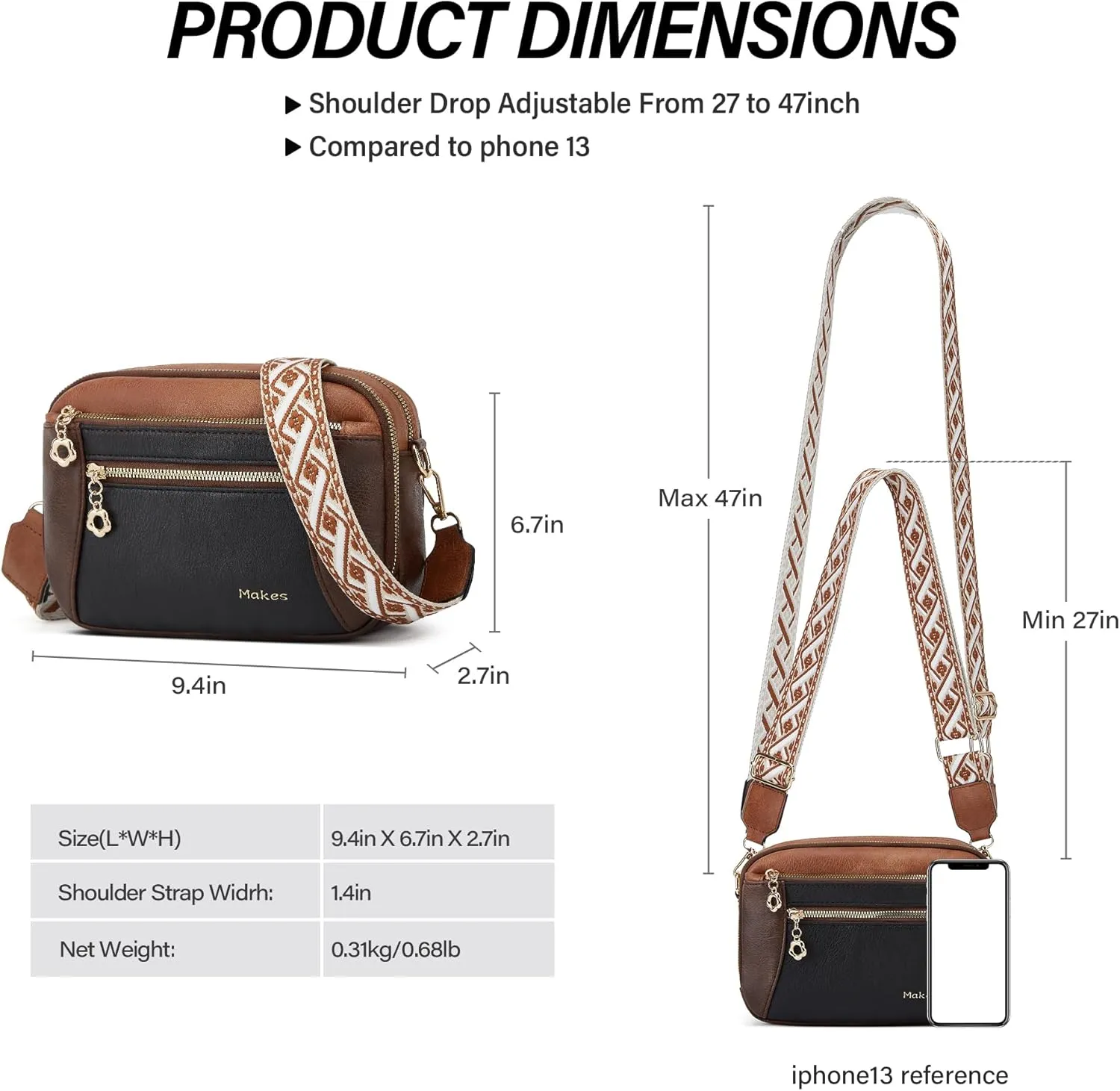 Crossbody Purse for Women Small Crossbody Bags Trendy Vegan Leather with 2 Adjustable Shoulder Straps Mothers Wife Mom Gifts