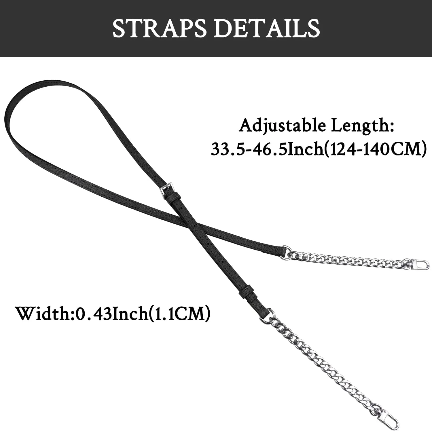 Crossbody Straps Replacement for Michael Kors Purse Adjustable Conversion Kit for MK (Black)