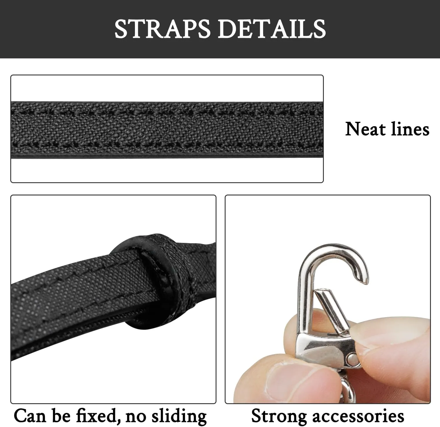 Crossbody Straps Replacement for Michael Kors Purse Adjustable Conversion Kit for MK (Black)