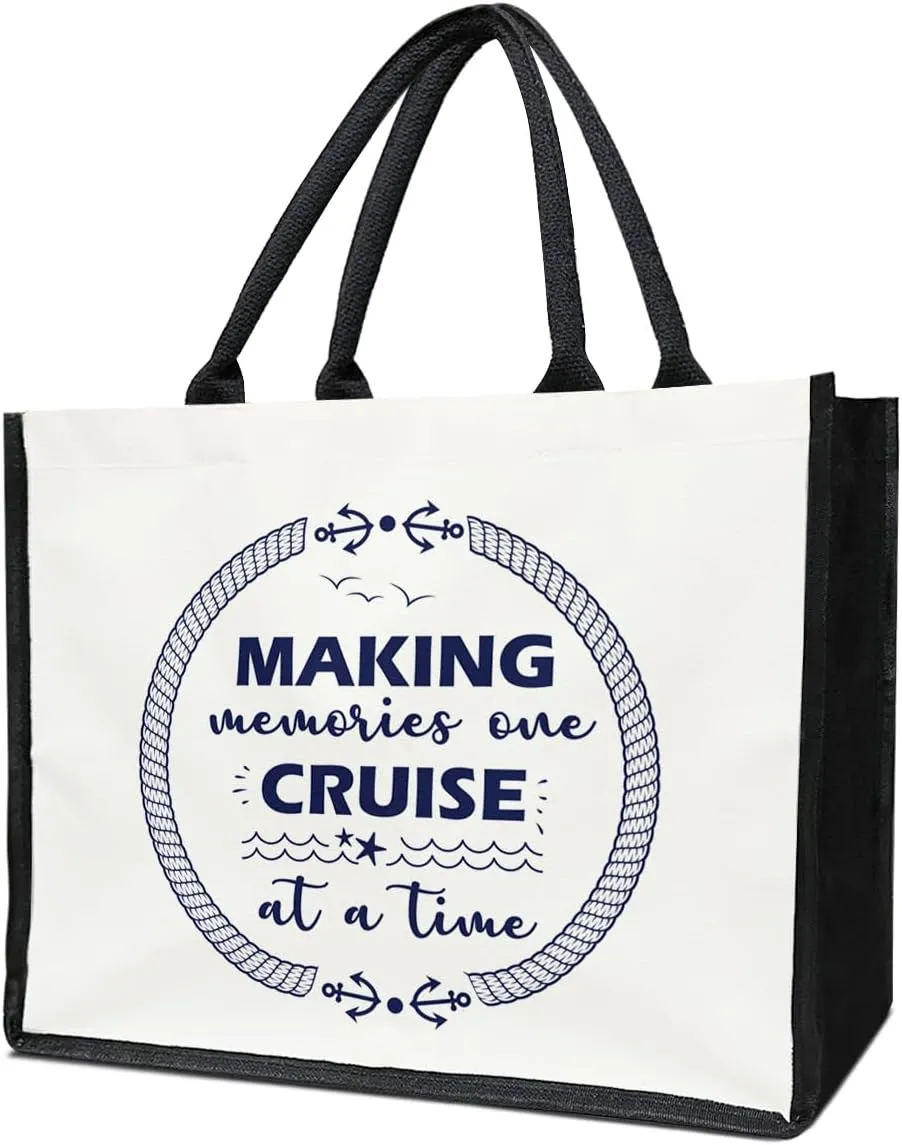 Cruise Bag, Cruise Gifts For Women, Canvas Tote Bag for Women, Reusable Grocery Shopping Handbag -24