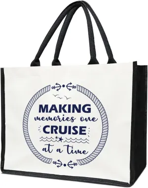 Cruise Bag, Cruise Gifts For Women, Canvas Tote Bag for Women, Reusable Grocery Shopping Handbag -24