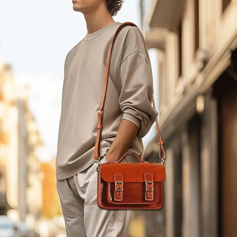CSCDD Crossbody Bag Leather Bag Men's Bag Single Shoulder Bag Household Travel Bag